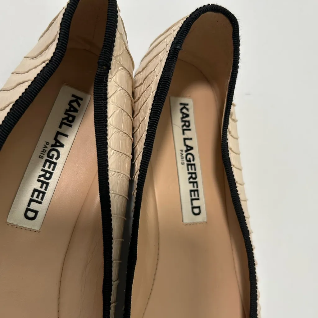 Karl Lagerfeld Ballet Flats Cream Black Size 8.5 - Image 4