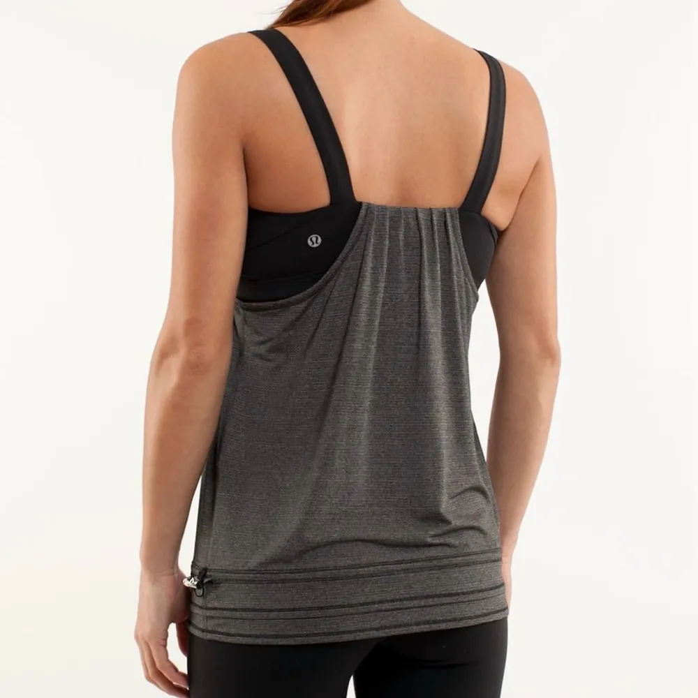 Women’s Lululemon gray black Run Back On Track tank top size 8 - Image 2
