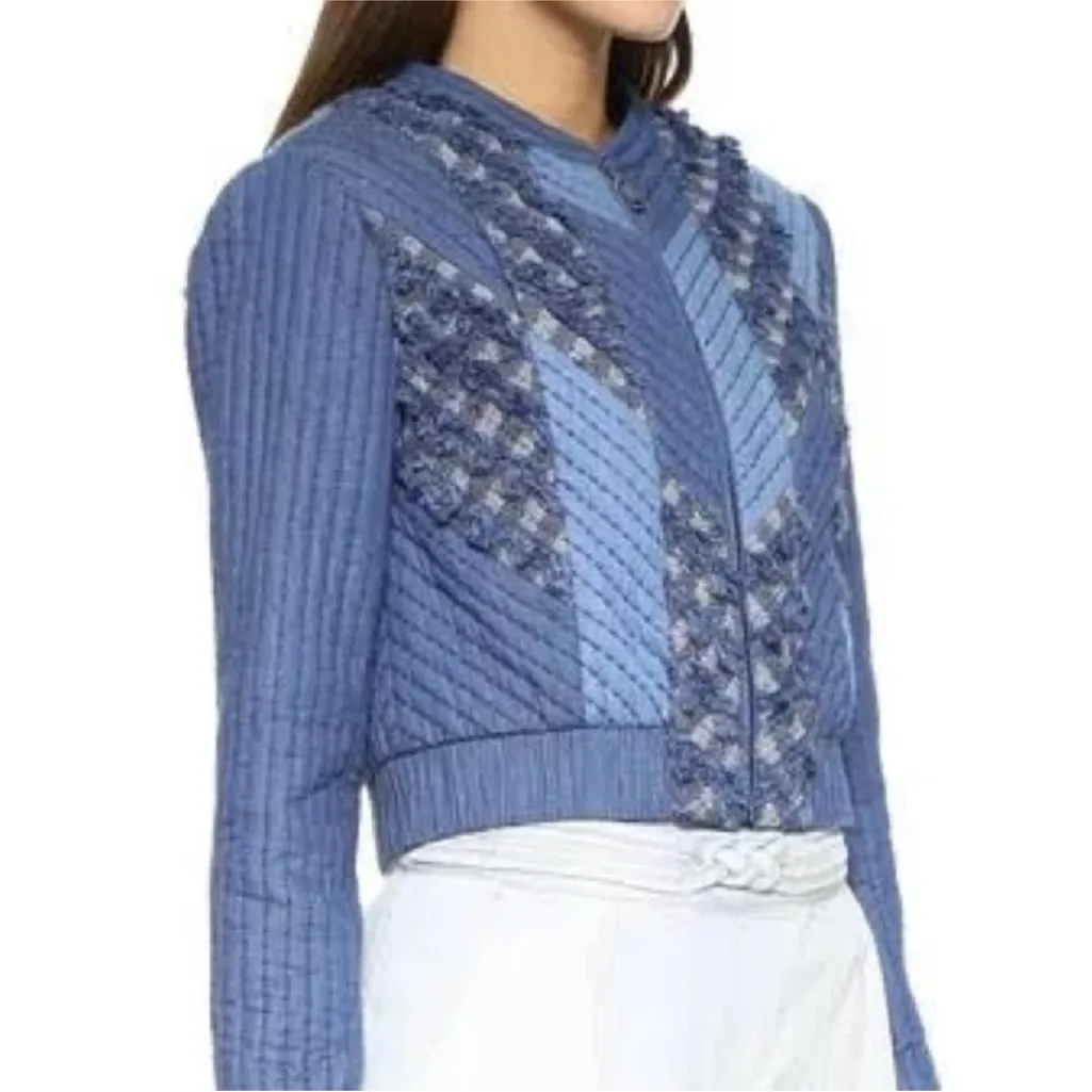 Rebecca Taylor Navy Quilted Blazer - Image 4