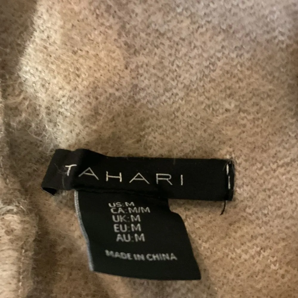 Tahari Women's Plaid Mock Neck Sweater Top Knit Long Sleeve Pullover Size M - Image 12