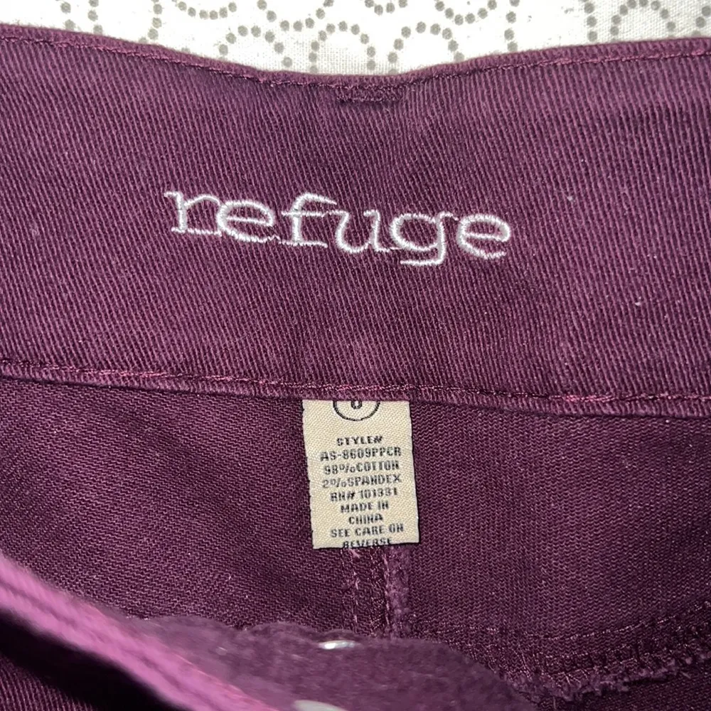 Plum Mid-Rise Denim Shorts - Image 3
