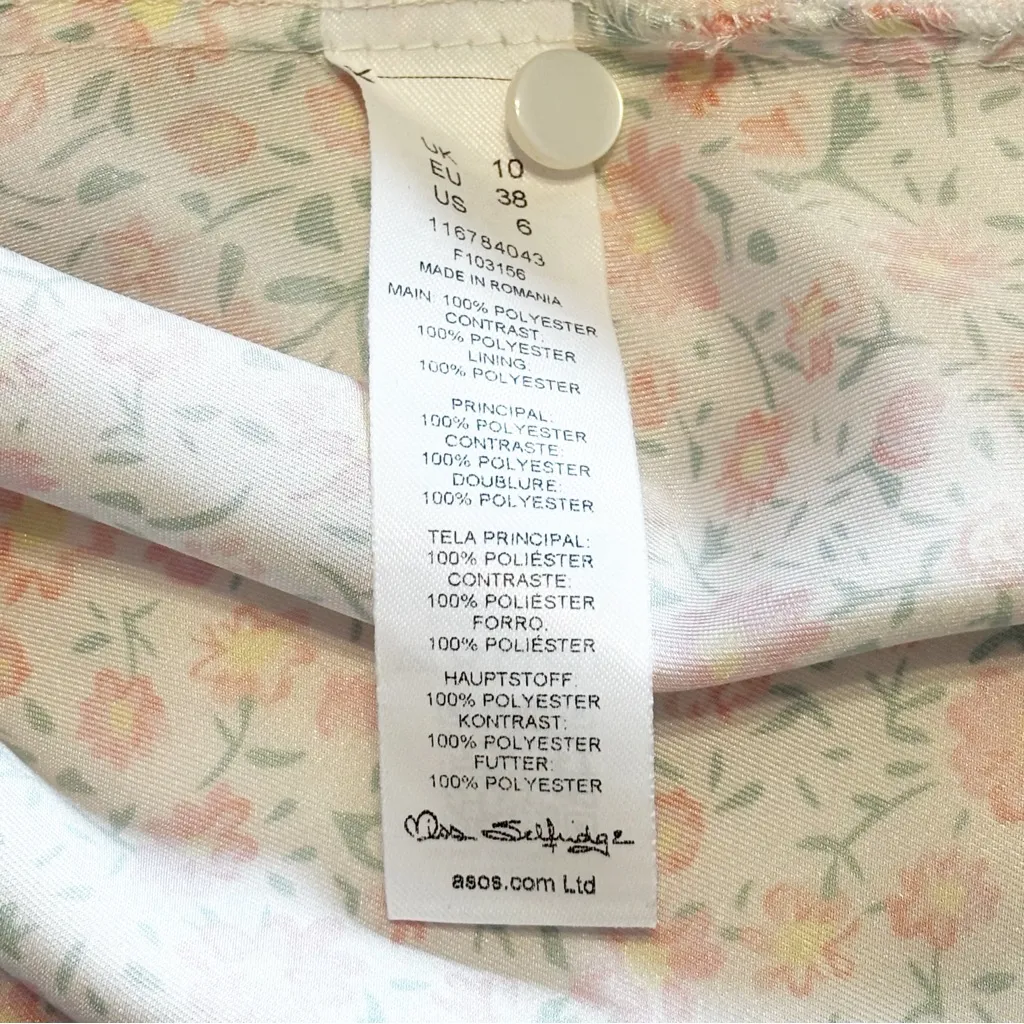 Miss Selfridge‎ twist front mini dress in mix spot floral print size 6 NWT - Image 8