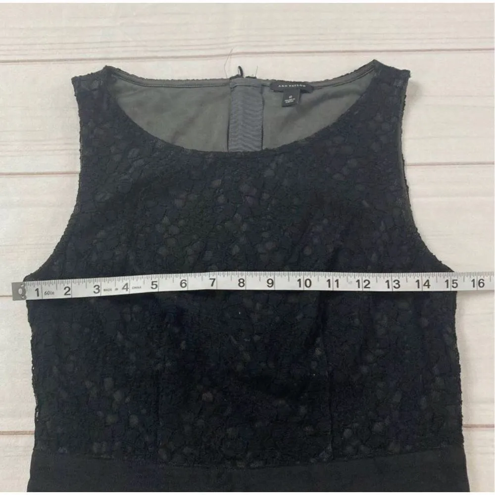 Ann Taylor Womens Black Sleeveless Zip Crew Neck Tank Top Size 0 - Image 7