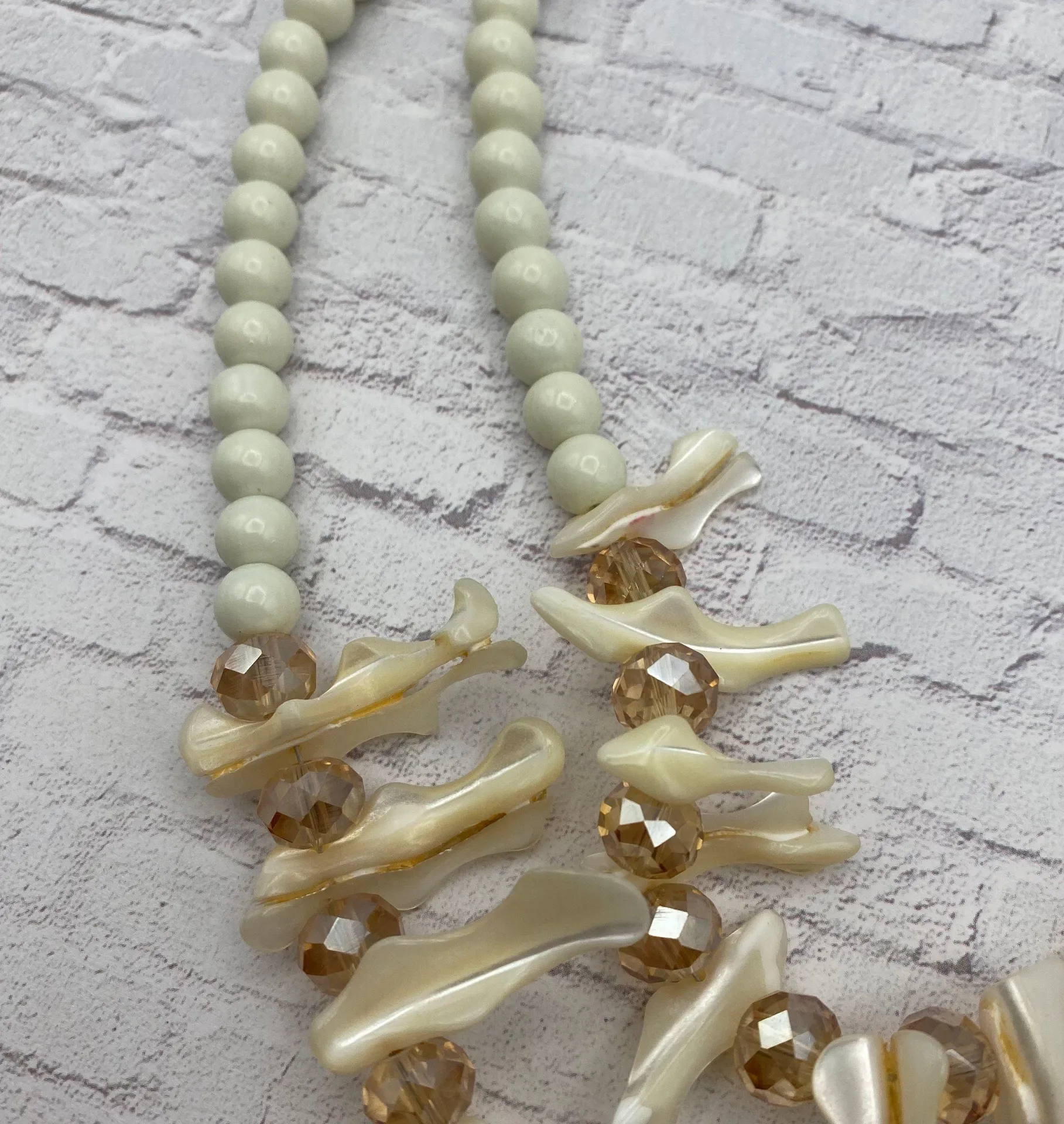 Shell Crystal Statement Necklace - Image 3