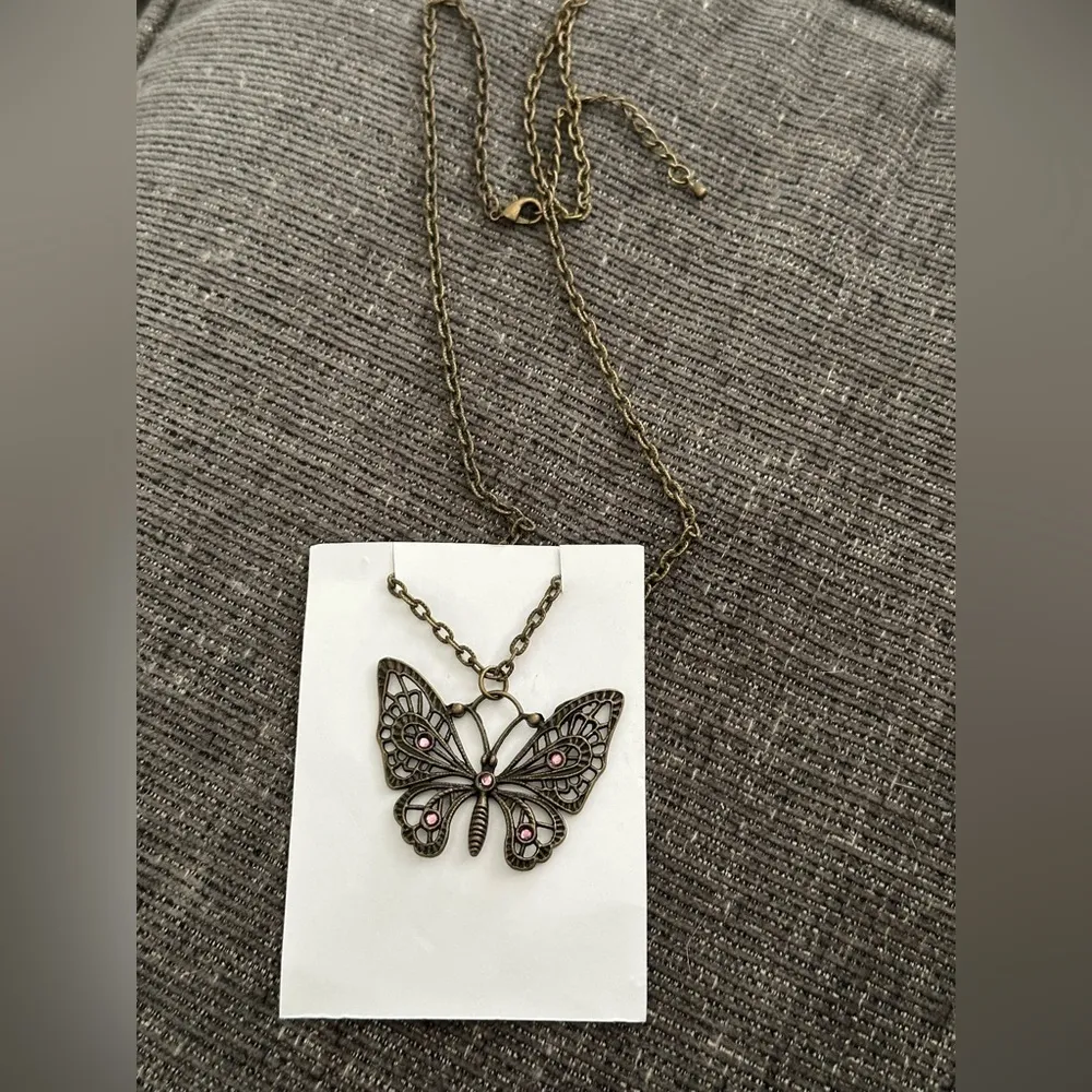 Long Butterfly Necklace NWT - Image 3