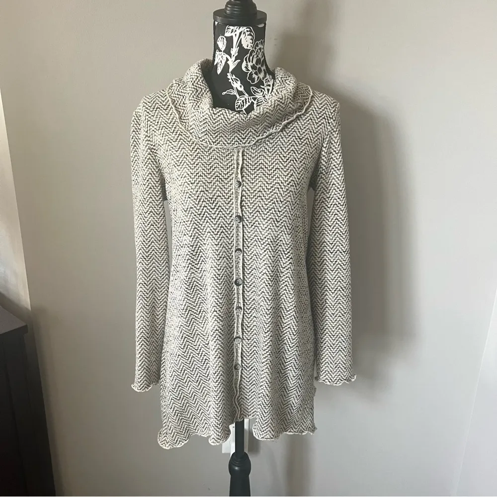 Pure Essence Women’s Long Sleeve Sweater Cowl Neck Tunic Small Gray - Image 4