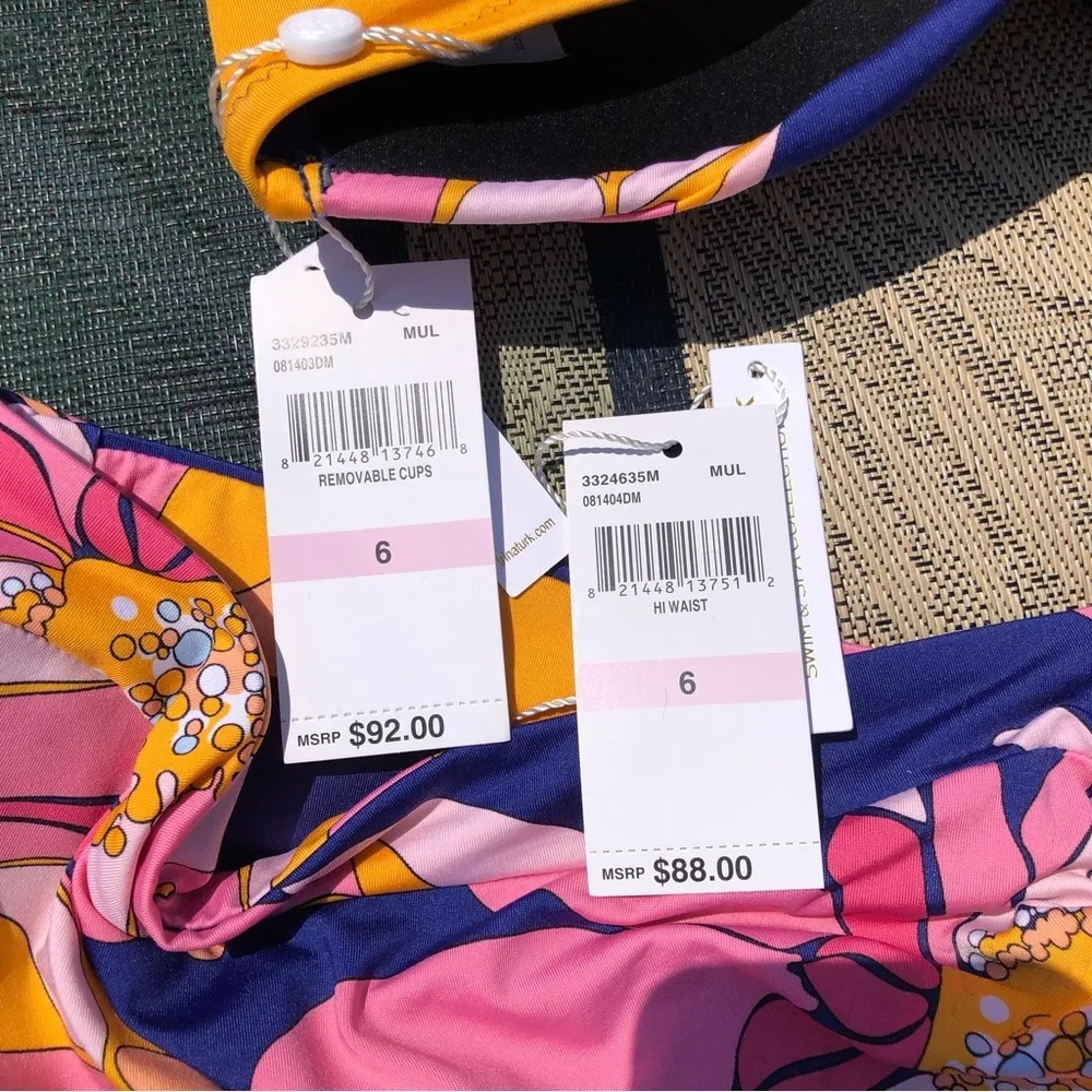 Trina Turk Breeze High Waisted Bikini Bottom & Padded bandeau top 6 - Image 8