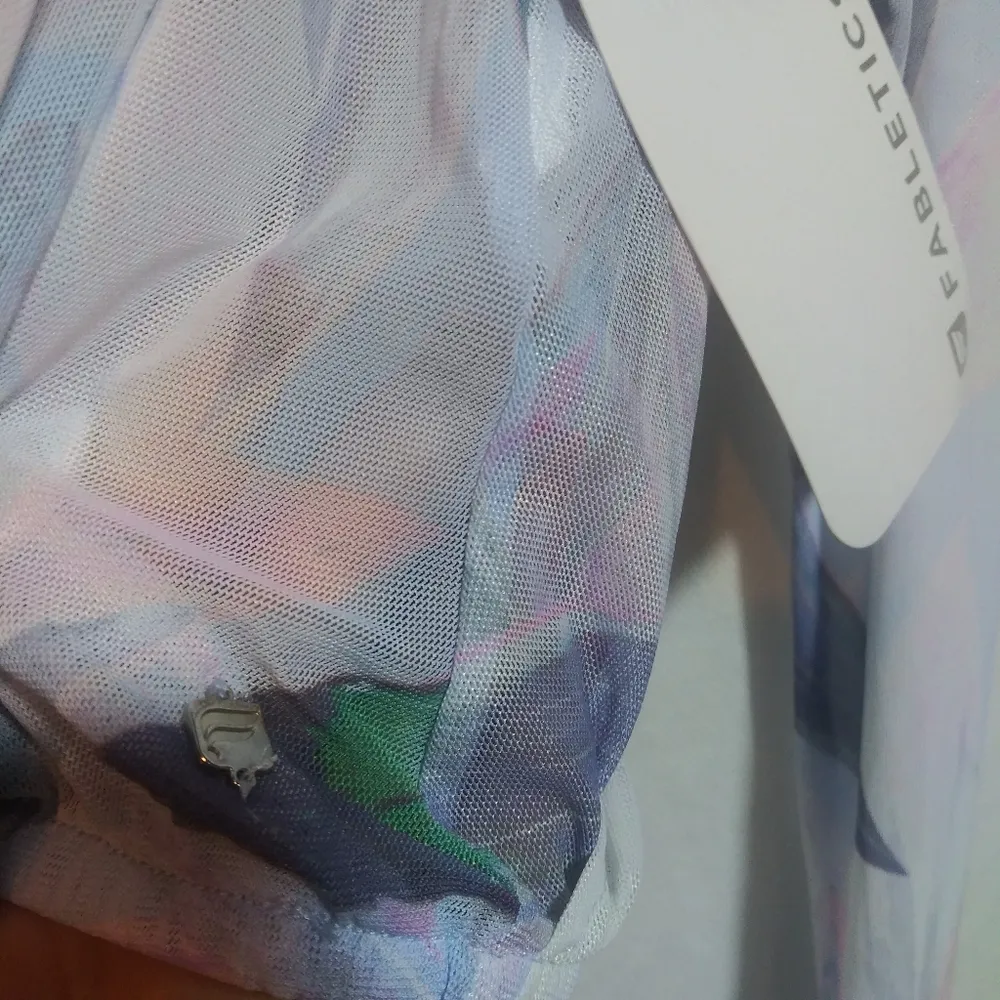 Fabletics Treva Long-Sleeve Wrap Mesh Tropicales Print Top Athletic Size S - Image 8