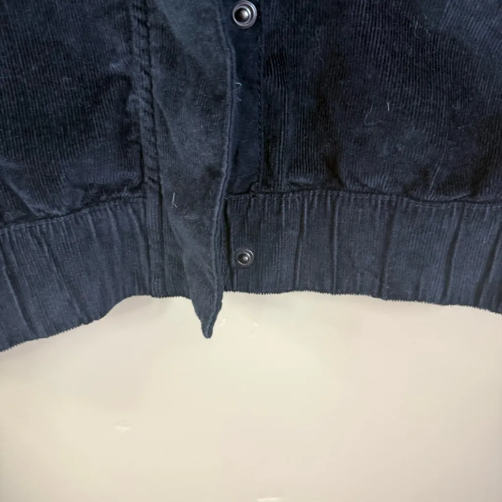 PACT Sustainable Corduroy‎ Bomber Jacket Size Small NWOT Black Streetwear - Image 7