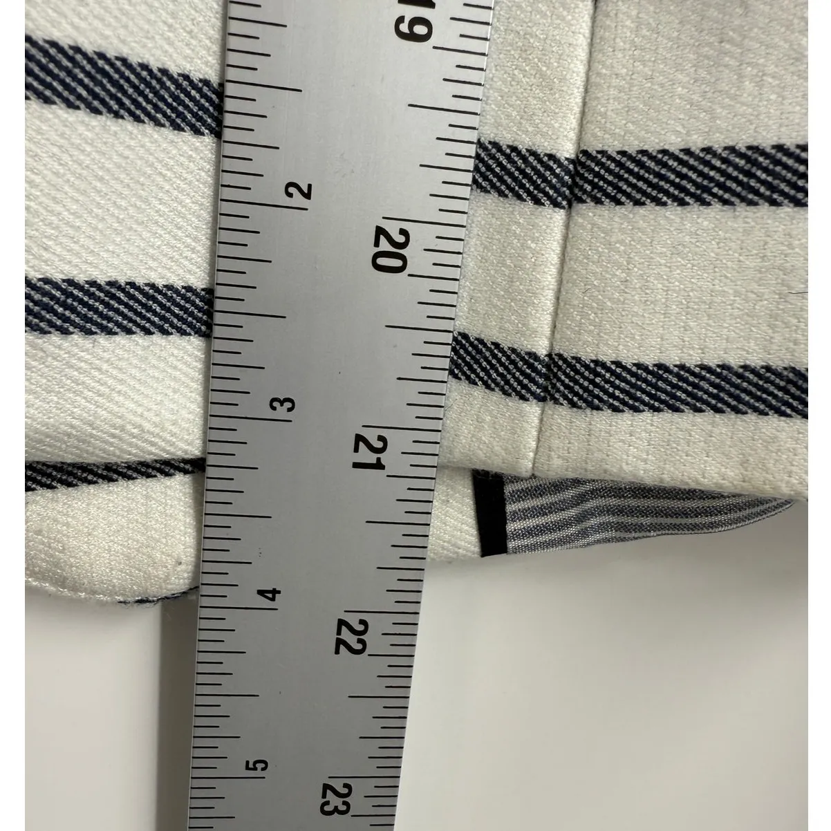 Zara Blazer Womens Nautical Single Breast Stripped Blue White Size Small‎ - Image 10