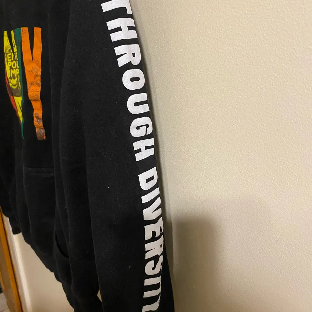 Women's Cross Colours Black‎ Unity Through Diversity Hoodie Size XS Black - Image 3