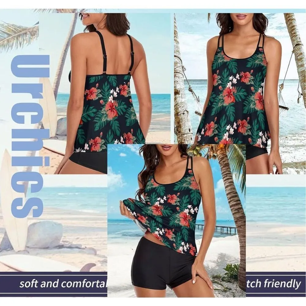 NEW Tankini Swimsuits Flowy Swimwear Bathing Suit TOP ONLY 2X Black Size XXL - Image 5