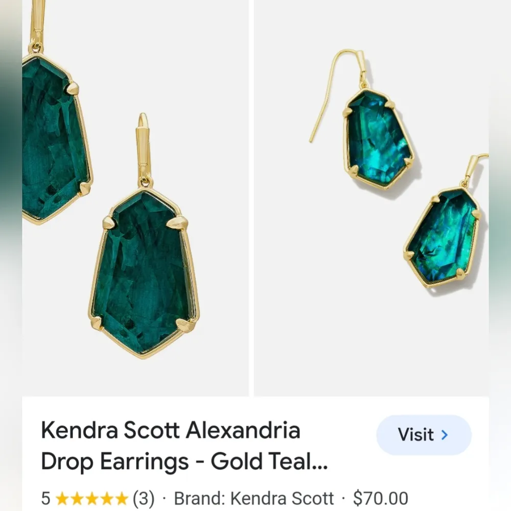 Faceted Alex Gold Drop Earrings in Emerald Illusion - Image 4