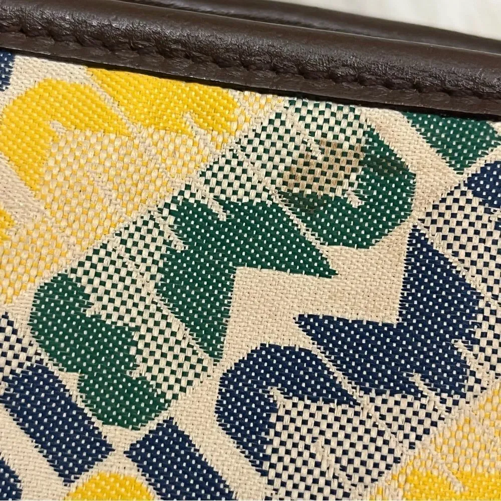 L.A.M.B Gwen Stephani Y2K Logo Spellout Bag Leather/Canvas Blue Yellow - Image 14