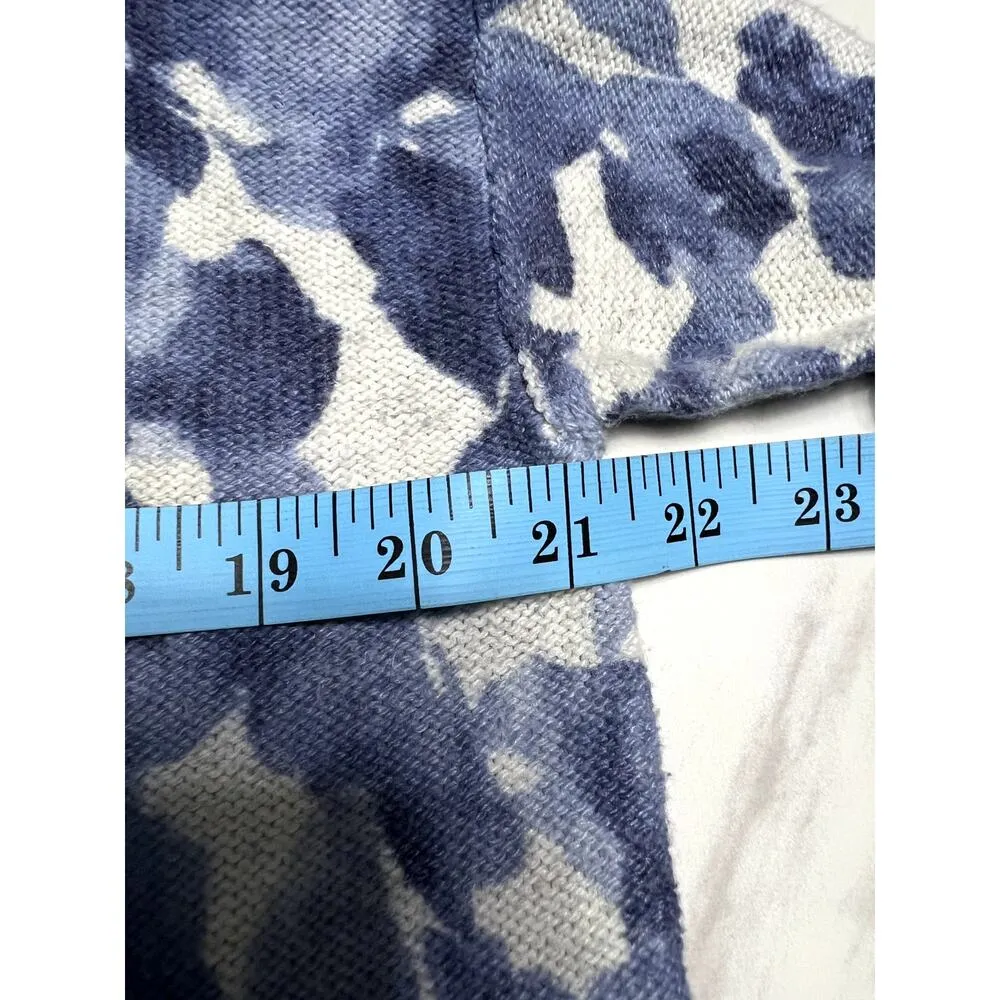 J. Jill Pure Jill Blue Floral Camo Sweater Cotton Blend Lagenlook Oversized Sm - Image 9