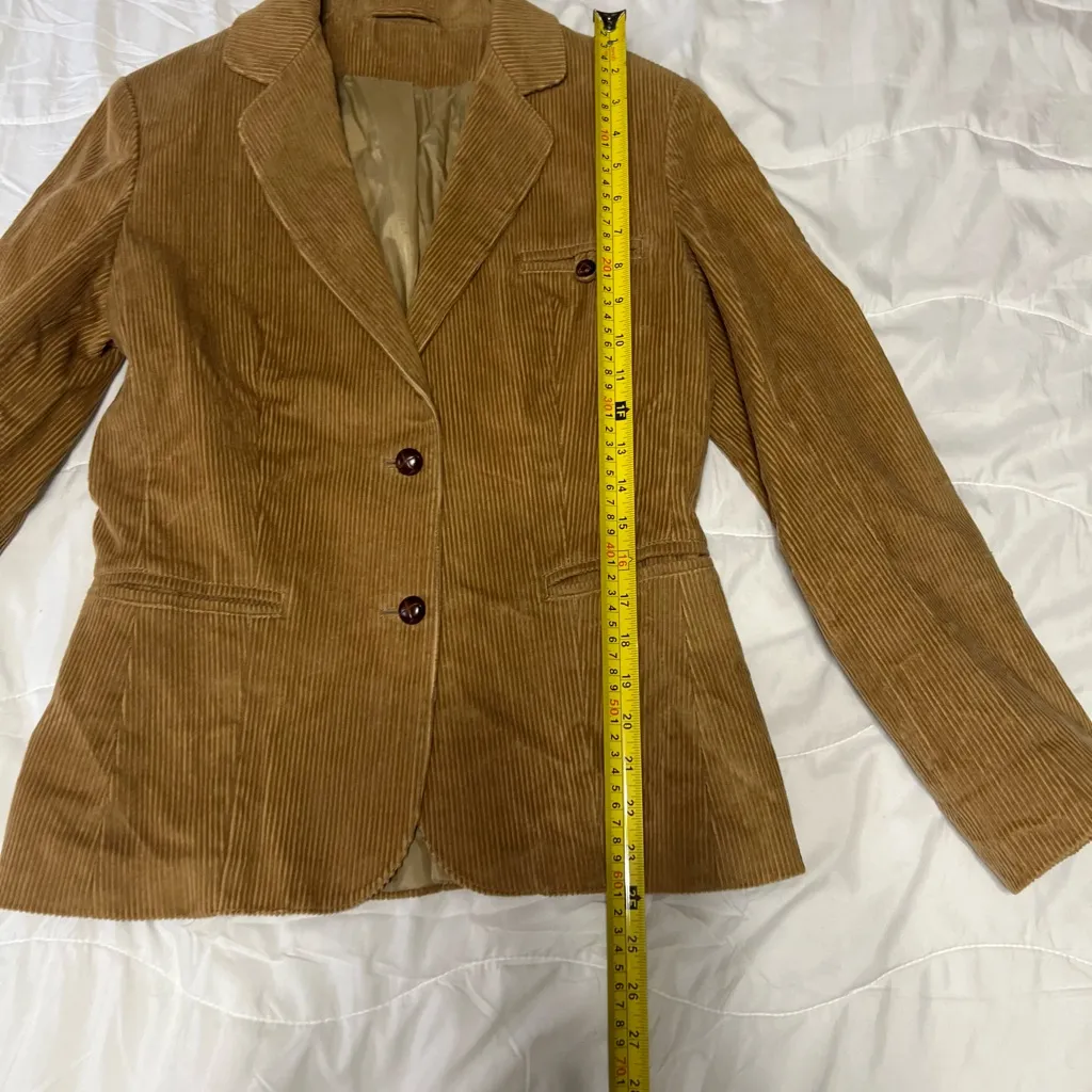 Brown Corduroy Women's Blazer Size M - Image 2