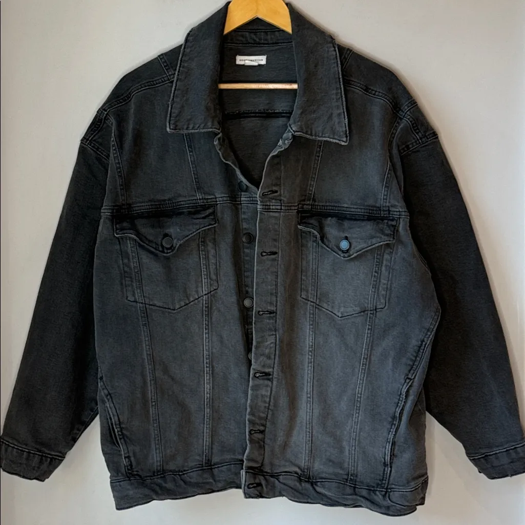 Good American Gray Oversized Trucker Denim Jacket Boyfriend XXL - Image 6