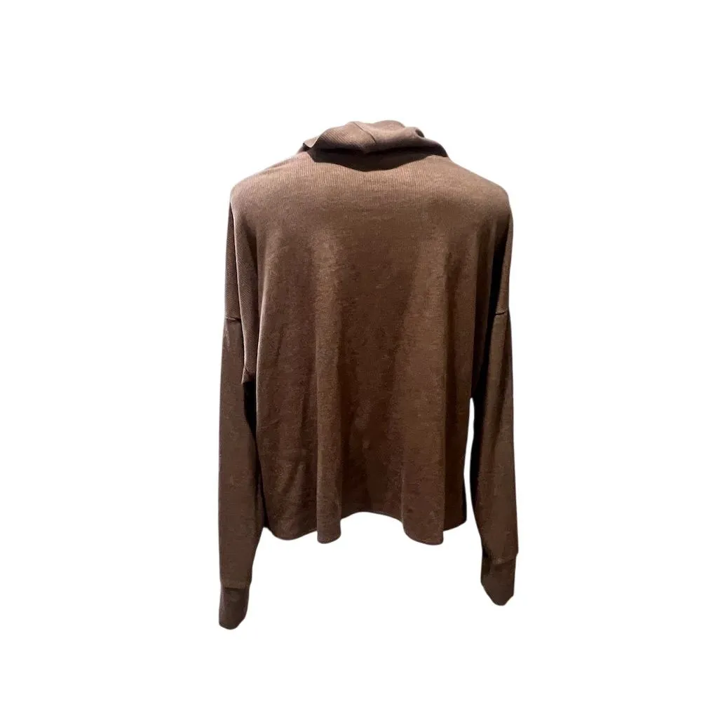 American Eagle Women's Cropped Turtleneck Sweater Brown Size M - Image 4