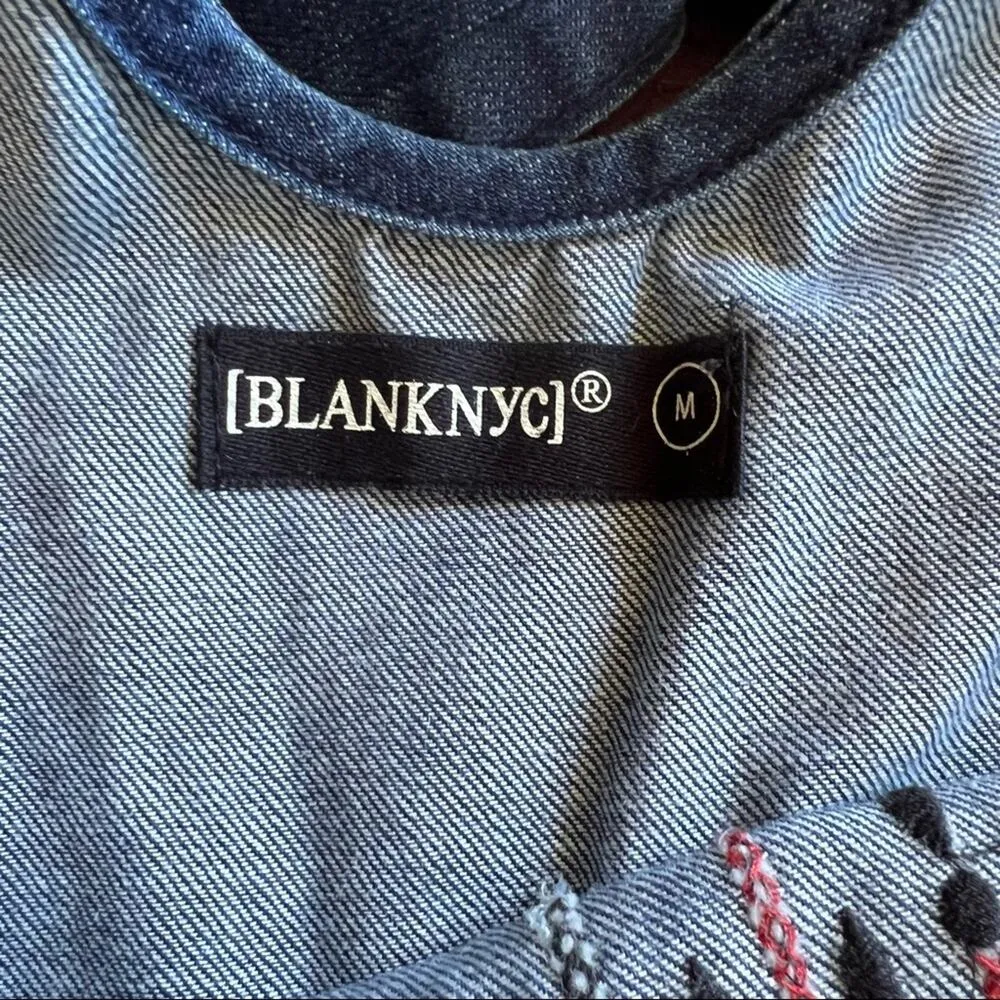 Blank NYC Embroidered Denim Top- Size M - Image 6