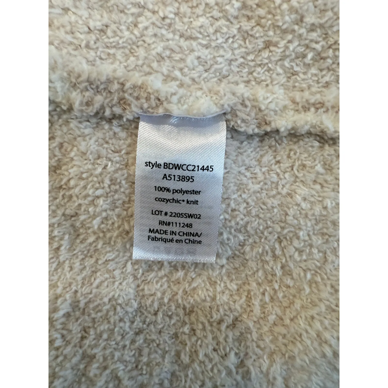 Barefoot Dreams CozyChic Cardigan Sweater Women's XL Cream Geometric Comfy - Image 7