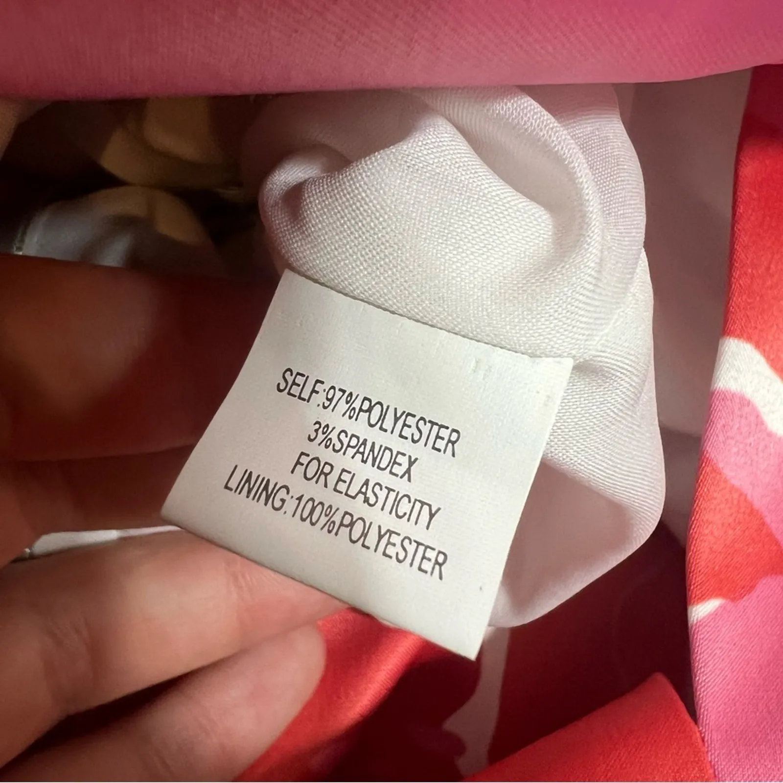 KAY UNGER Floral Satin Shawl Collar Dress Pink Coral Lined Sz 12 - Image 5