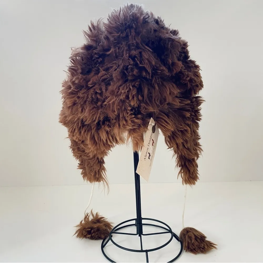 NEW 100% Alpaca brown trapper hat - Image 4