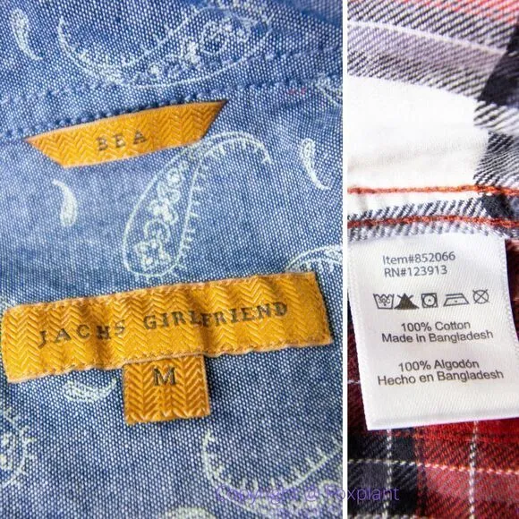 JACHS Girlfriend women's red and white plaid button down shirt, size M - Image 7
