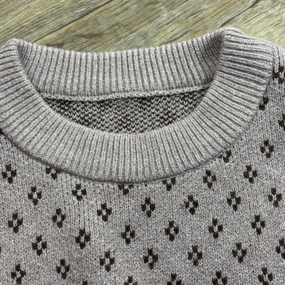 Knit Sweater Pullover Ribbed Crew Neck Purple Aztec Women’s Size Large - Image 8