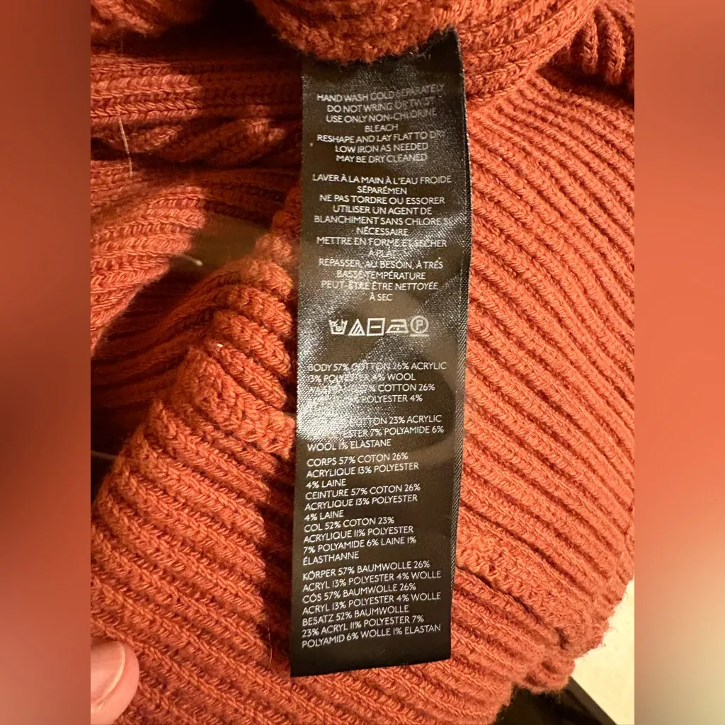 Anthropologie Maeve Mockneck Tie Waist Sweater Dress in Cedar - Image 6