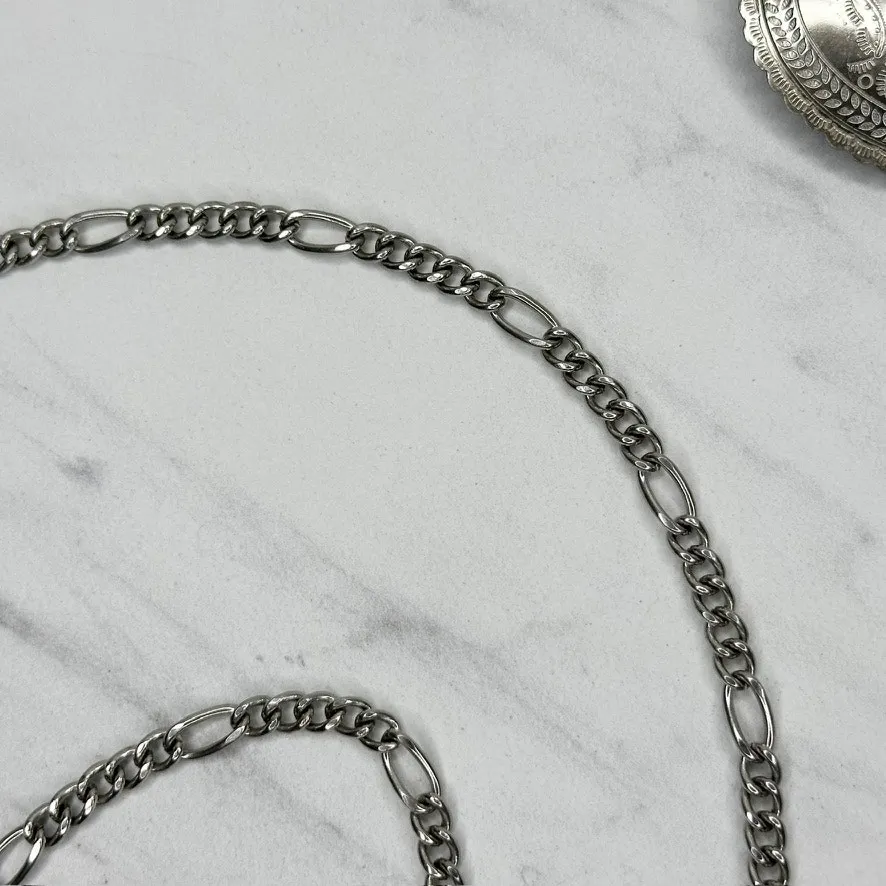 Western Concho Silver Tone Metal Chain Link Belt One Size (OS) ✨ - Image 9