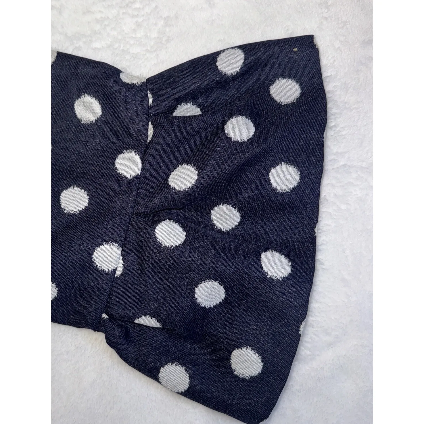 EUC Anne Klein Women's Cropped‎ Polka Dot Jacket Navy/White  Bell Sleeves-Size M - Image 3