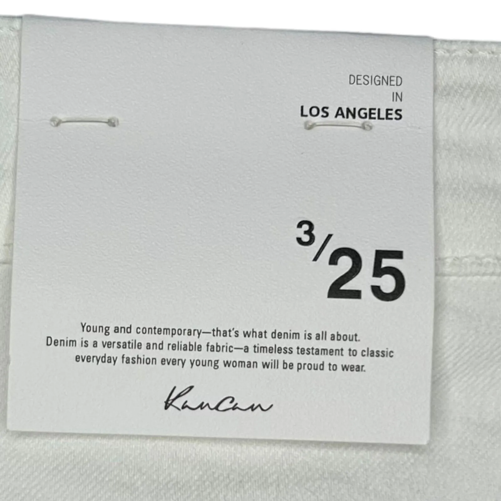 New KANCAN Size 3/25 Button Fly High Rise Denim Jeans‎ White Skinny Stretch - Image 4
