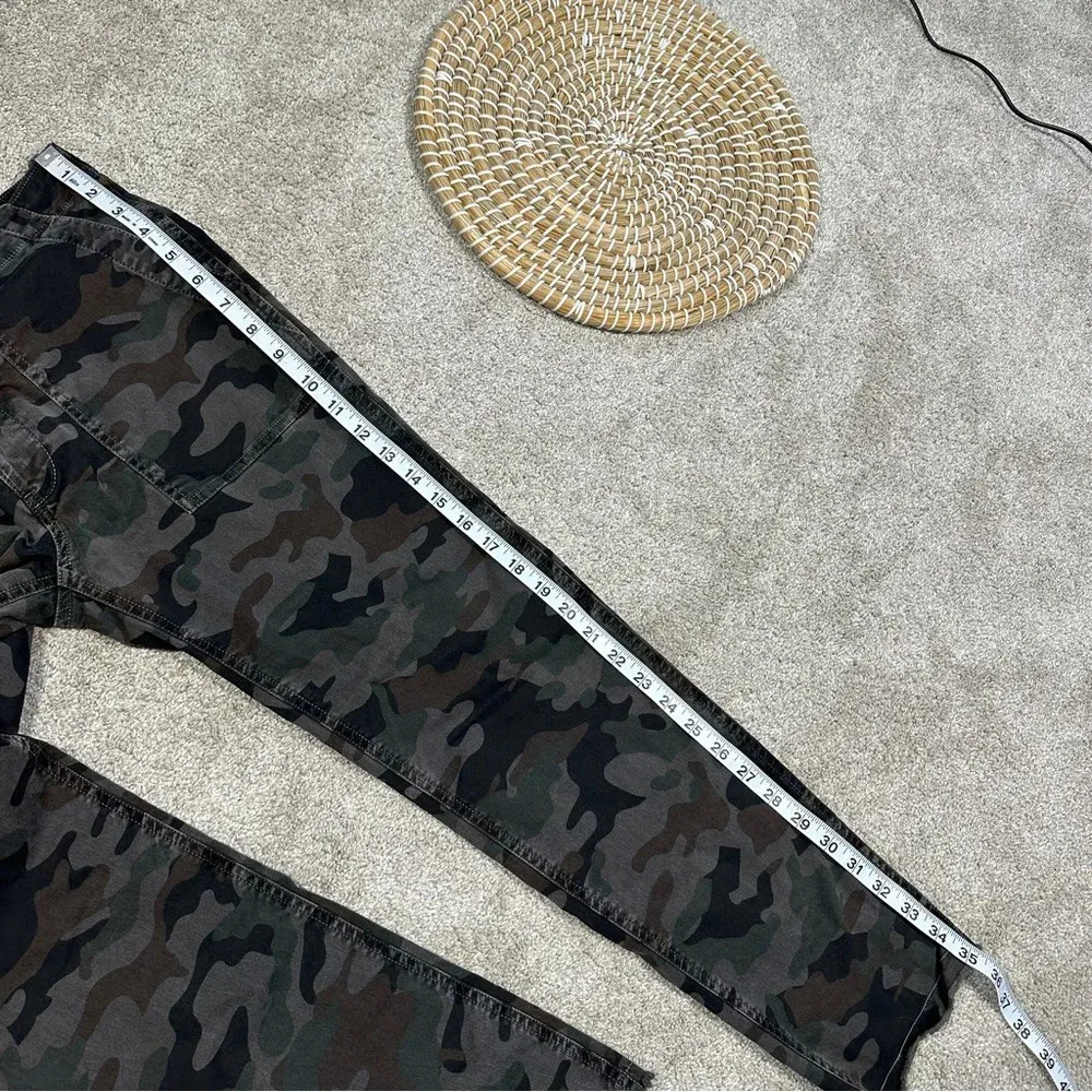 Nili Lotan Jenna Cropped Raw Edge Hem Military Charcoal Camo Pants Mid Rise 6 Black - Image 16