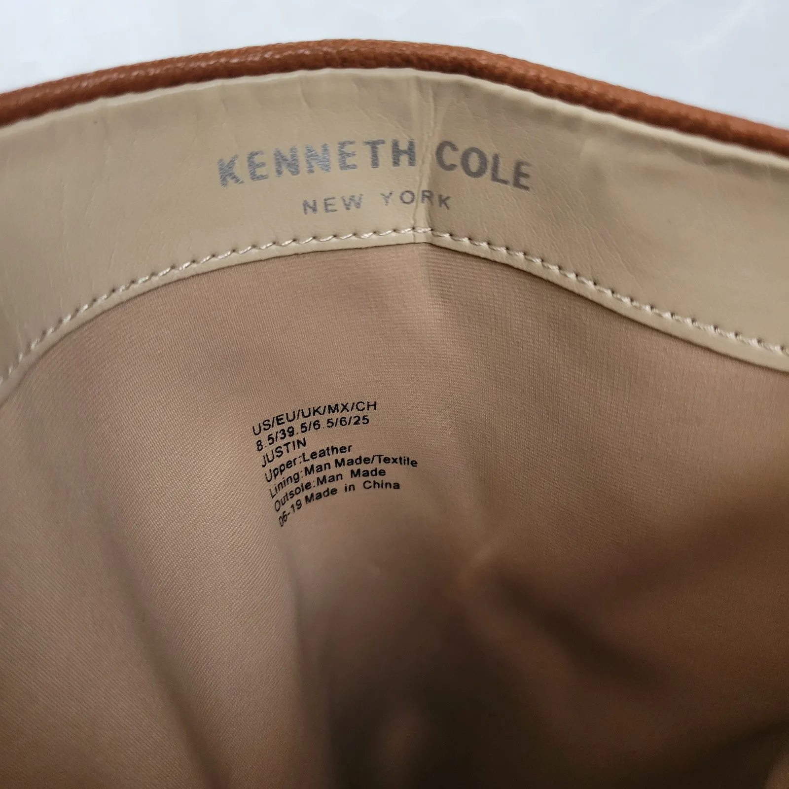 Kenneth Cole NY Justin Womens Boots Size 8.5 Cognac Leather Knee‎ High Round Toe Brown - Image 5