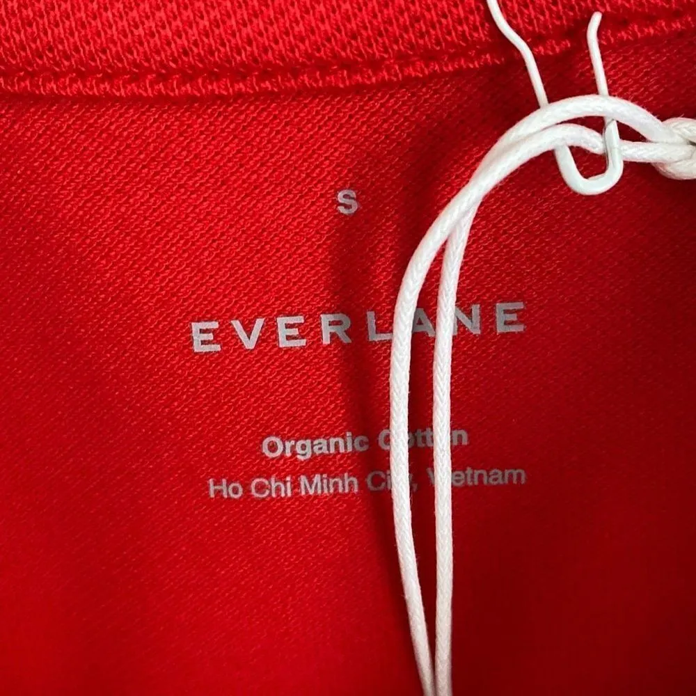 Everlane  The Oversized Polo Shirt Top Cotton Goji Berry Red Size S NWT - Image 7
