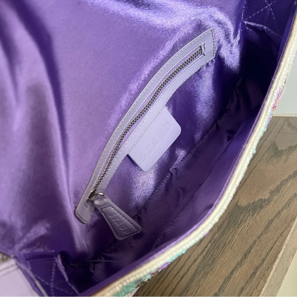 Staud Staud Tommy Beaded Shoulder Bag in California Aster White - Image 10