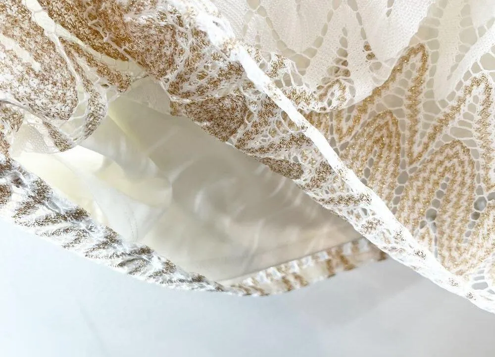 Lilly Pulitzer Embellished Sequins Dusk V-Neck Mini Dress White Gold XS - Image 9