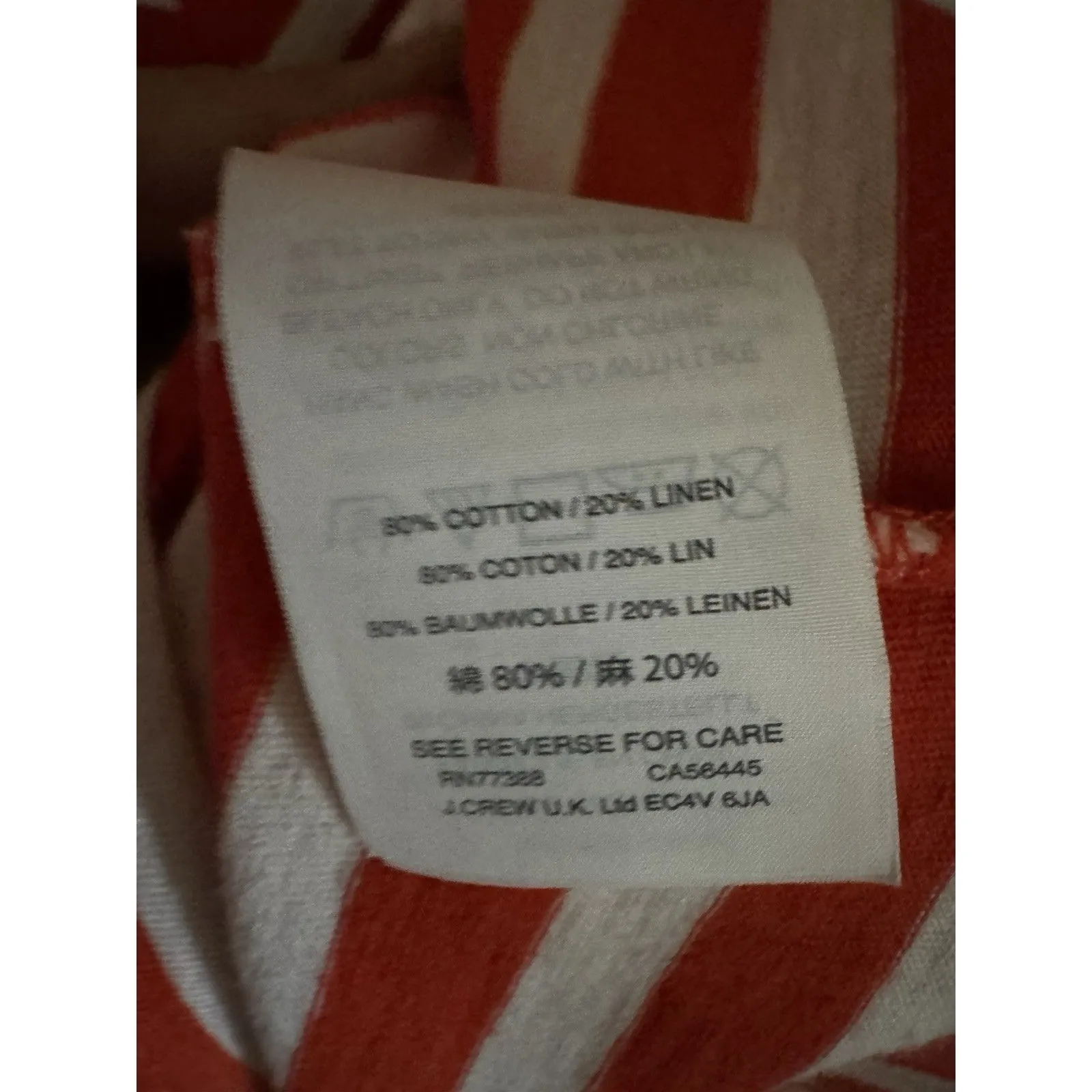 NWT ‎ Chic J. Crew linen blend red white striped tassel tie blouse M - Image 5