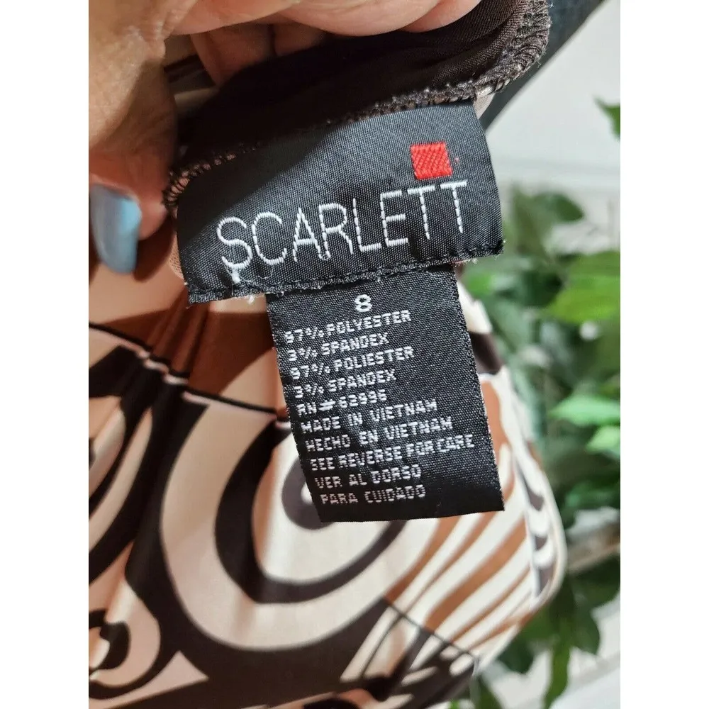 Scarlett Women Multicolor Polyester Round Neck Short Sleeve Knee Length Dress 8 - Image 8