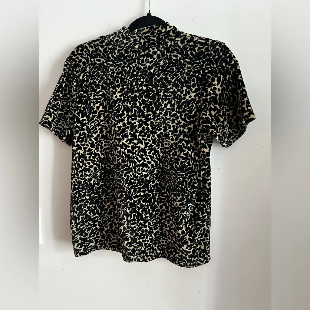 Vintage Pierre Cardin Women’s Top Size M 80s 90s Animal Print Mock - Image 5