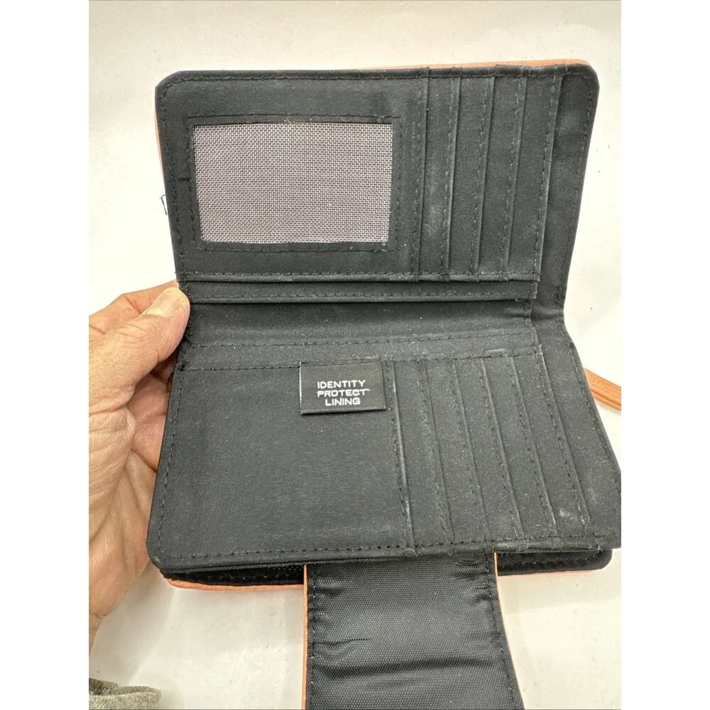 Tahari Tab Indexer Peach Orange Sherbet Wallet Organizer Women's - Image 3