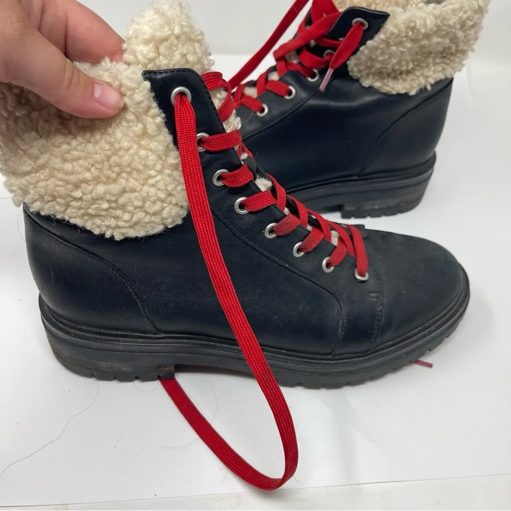 Kenneth Cole Women's Rhode Faux-Fur Waterproof Combat Boots 9.5 - Image 5