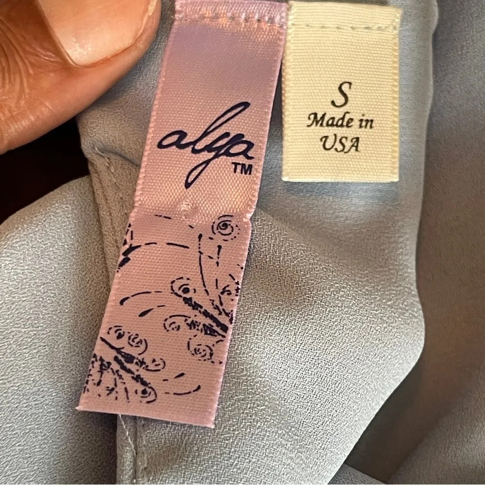 ALYA | Baby Blue Tiered Asymmetric Hem Tank Top Sz S - Image 4