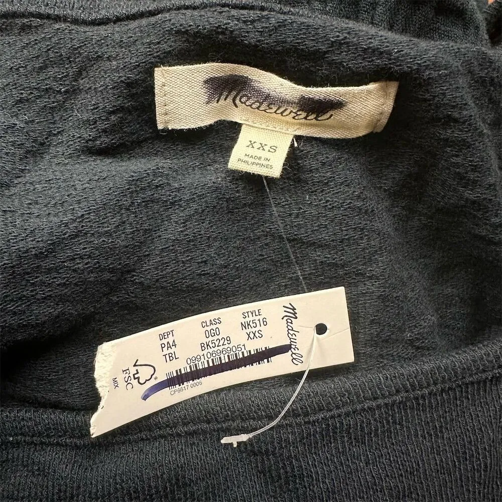 NWT Madewell Women's Black Knit Tank Midi Dress XXS Slip On Casual Basic - Image 9