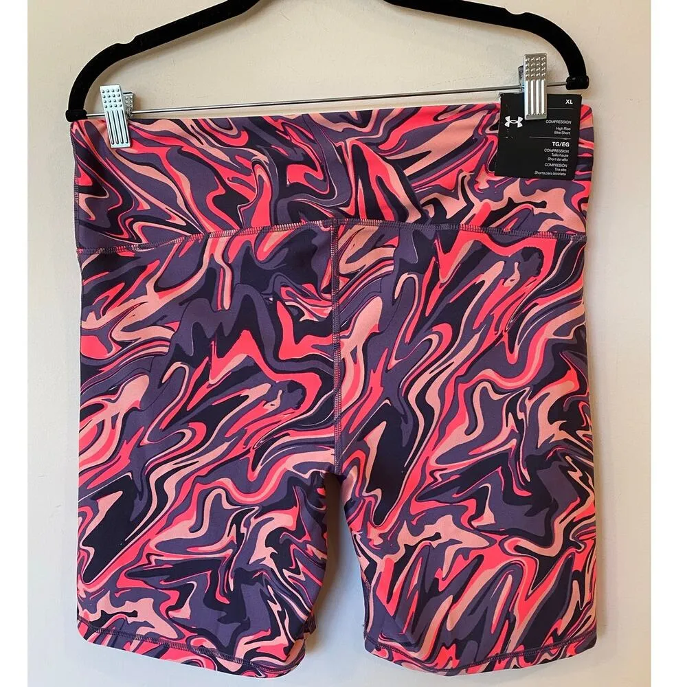 NWT  High Rise Bike Compression Short Tux Purple Red Women's Size XL - Image 2