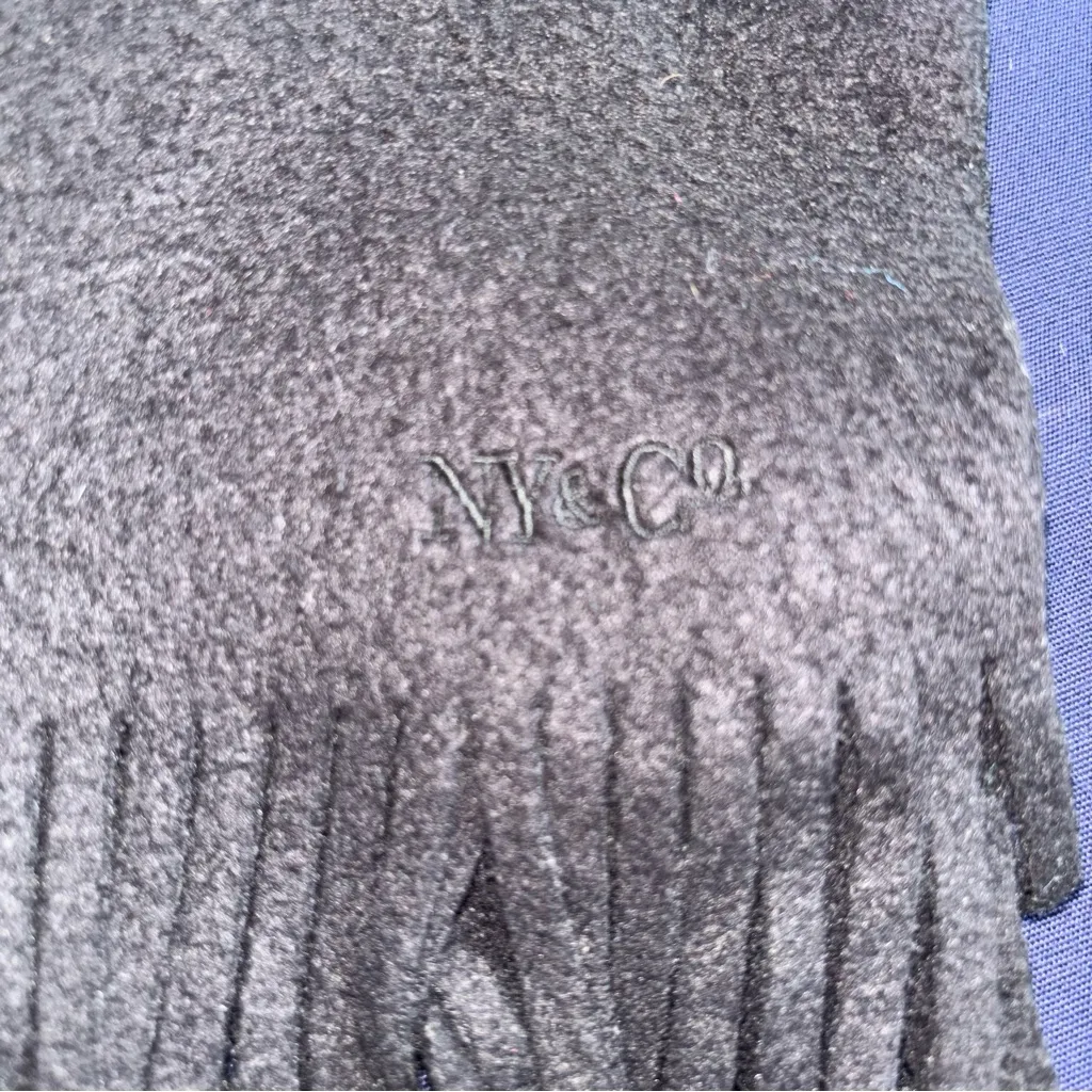 Fringed Black and Navy Scarves Blue - Image 2