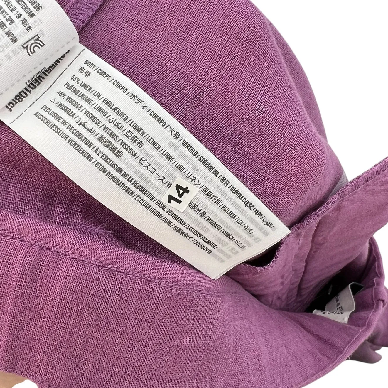 Abercrombie & Fitch Sloane Tailored Trouser Pants Linen Blend Purple Size 35 20S - Image 14