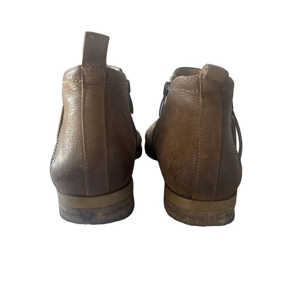 Franco Sarto Kaime Brown Ankle Booties Suede Leather Tassel Side Zip Women’s 7.5 - Image 4