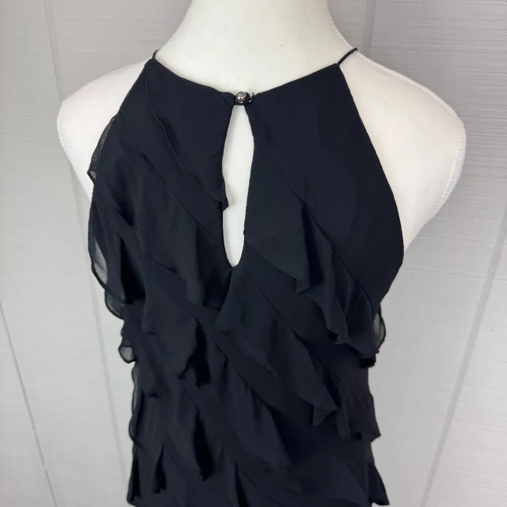 Vintage RALPH Ralph Lauren Tartan Label Ruffle Midi Dress Pink Floral Appliqué - Image 5