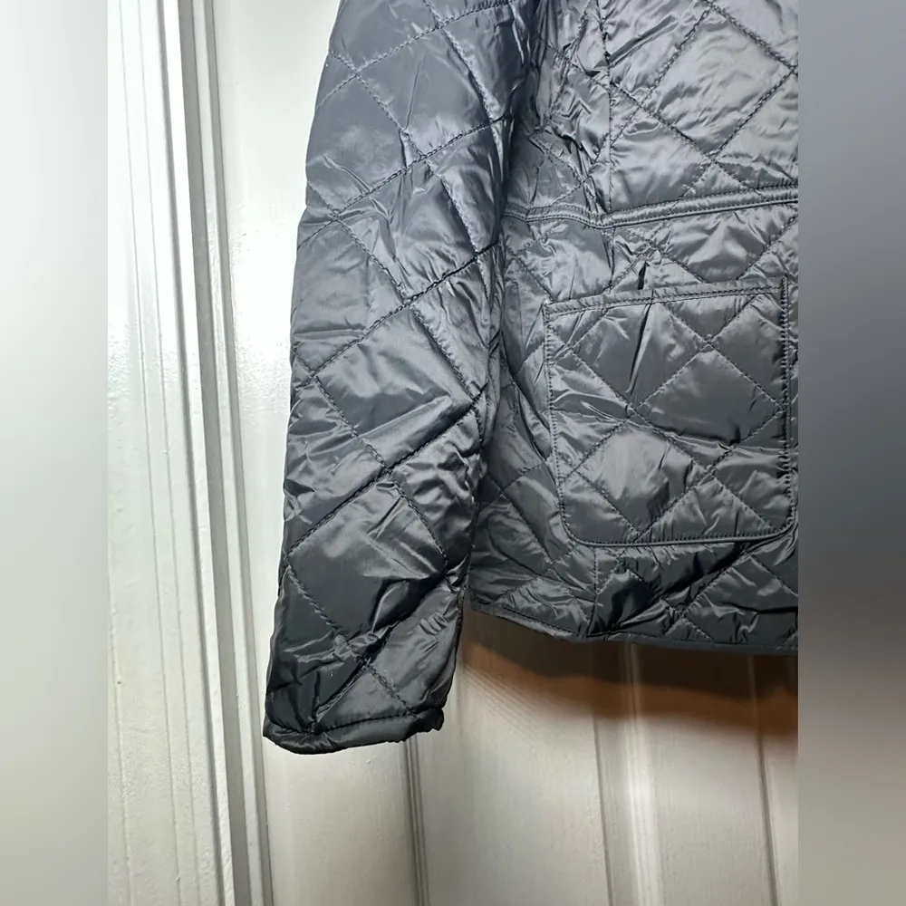 NWT Black Magaschoni Puffer Button Up Women’s Quilted Winter Jacket Coat Size S - Image 5